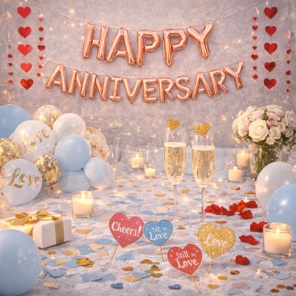 Happy Anniversary Decoration Kit – Romantic Anniversary Party Set