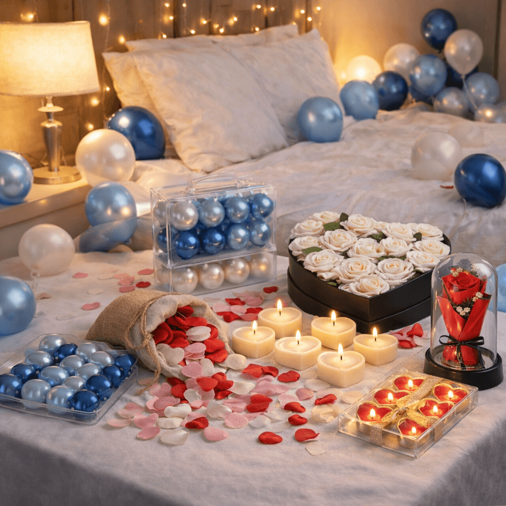 Romantic Room Decoration Set – Candles & Balloons