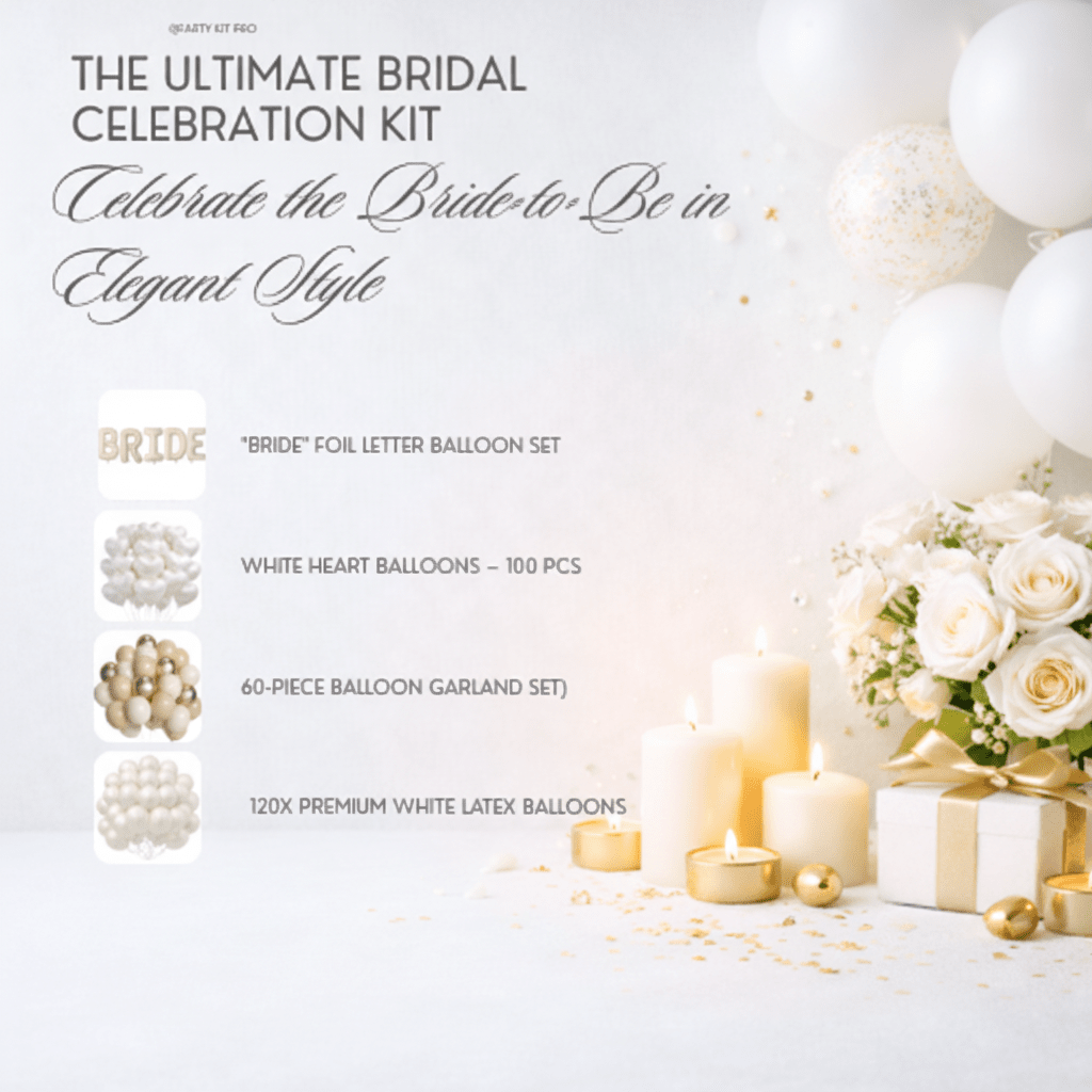 Luxury White Heart Balloon Set – Elegant Romantic Decoration 