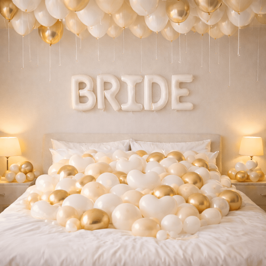 Luxury White Heart Balloon Set – Elegant Romantic Decoration 