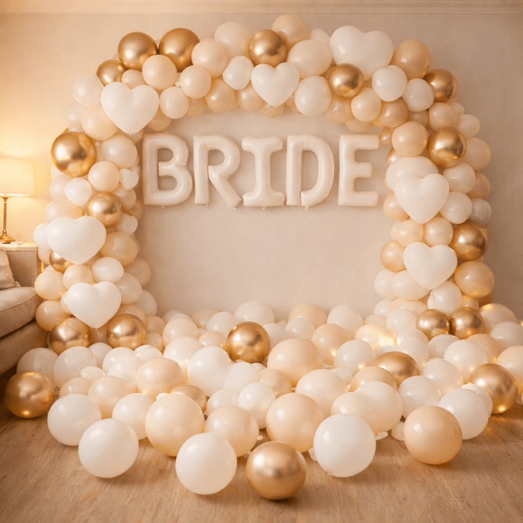 Luxury White Heart Balloon Set – Elegant Romantic Decoration 
