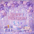 Mermaid Birthday Party Decoration Kit – Purple &amp; Rose Gold 