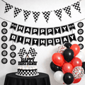 Racing Car Birthday Party Decoration Kit – Black &amp; Red Theme 